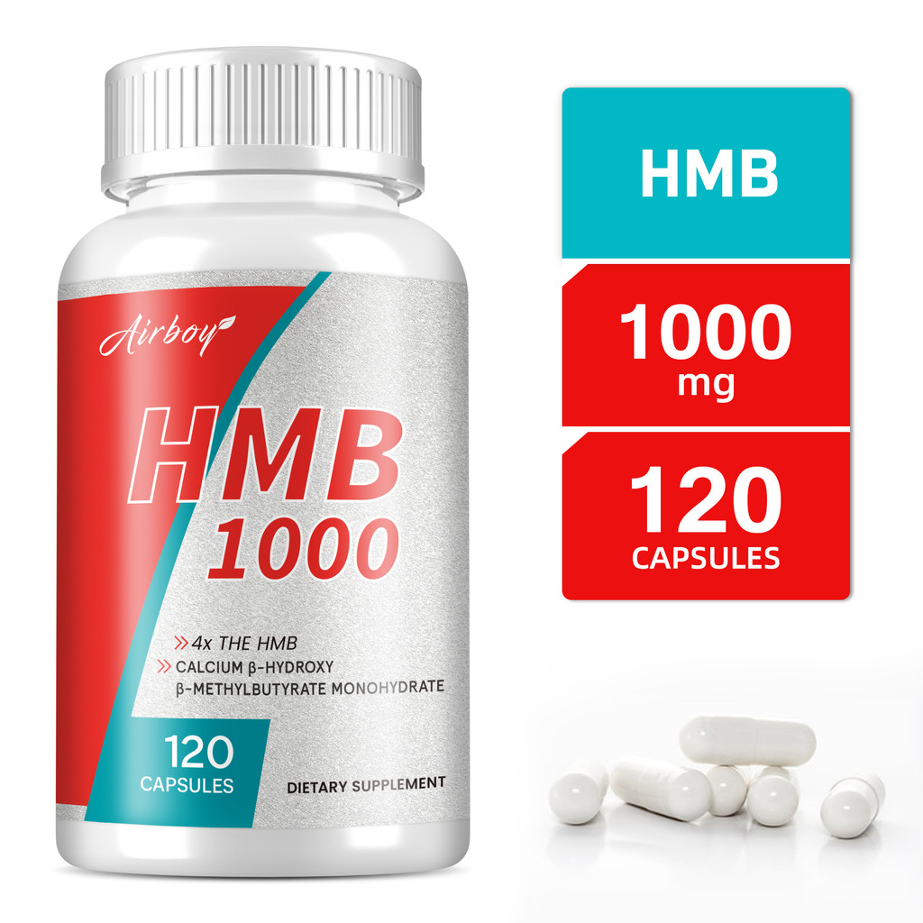 Airboy-HMB Supplement 120 Capsules-Bahan yang Mudah Diserap-Suplemen Nutrisi Olahraga, Meningkatkan 