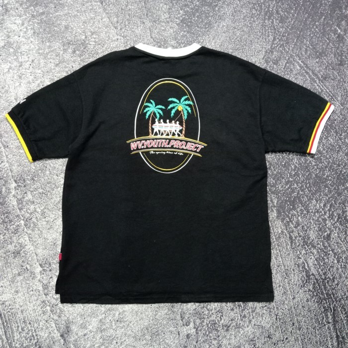 T shirt kaos pria WV PROJECT hitam logo bordir bagus size L