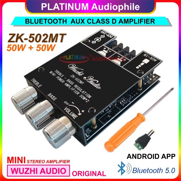 Bluetooth Amplifier Class D 2x50W ZK-502MT Class D Amplifier - ZK-502MT