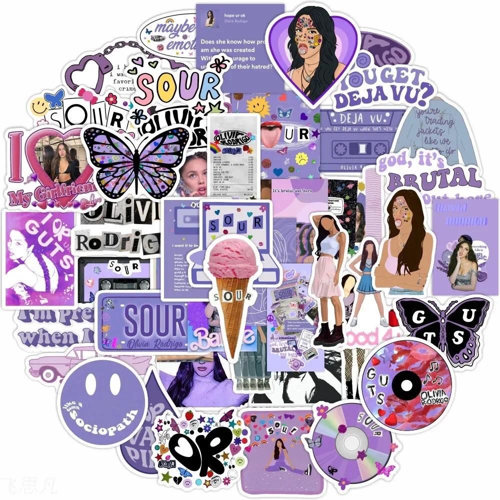 

50PCS Olivia Isabel Rodrigo Originality Stickers Singer Star Laptop/skateboard Theme Party Waterproof Decoration Sticker