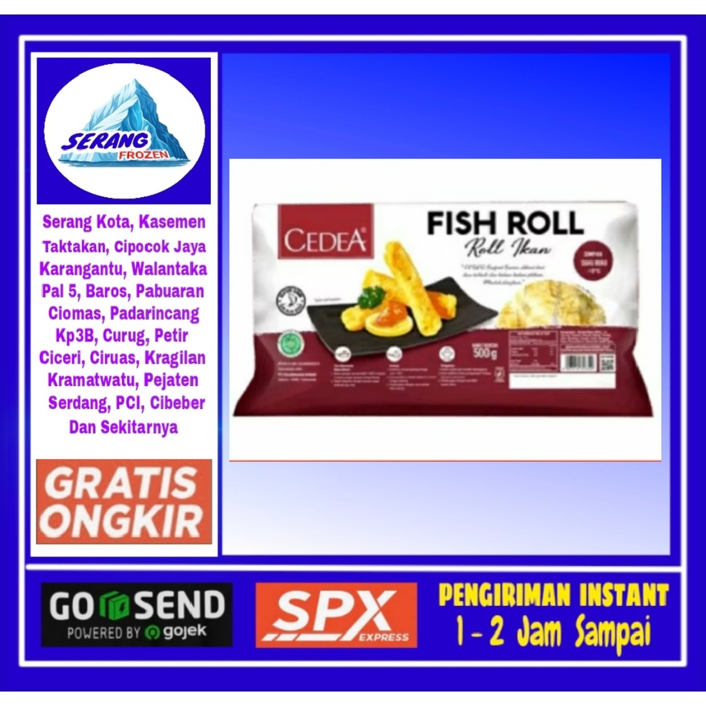 

Fish Roll Cedea 500g, olahan Ikan,otak otak, Serang Frozen
