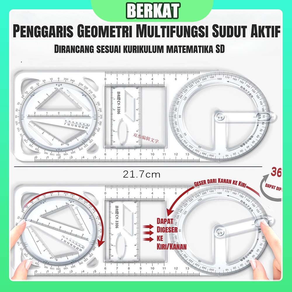 

[COD] Penggaris Geometri Multifungsi Rotary 360° - Alat Gambar , Ruler Multifungsi Bisa Diputar, Perlengkapan Sekolah,penggaris Serbaguna​