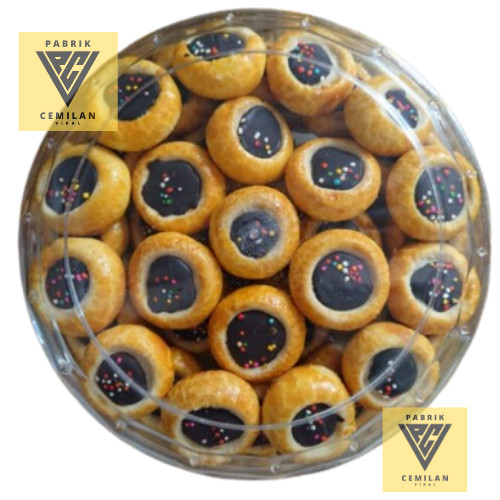 

PCV KUE NASTAR COKELAT TENGAH TOPLES 350gr Kue Lebaran Thumbprint Cookies Kue Swedia