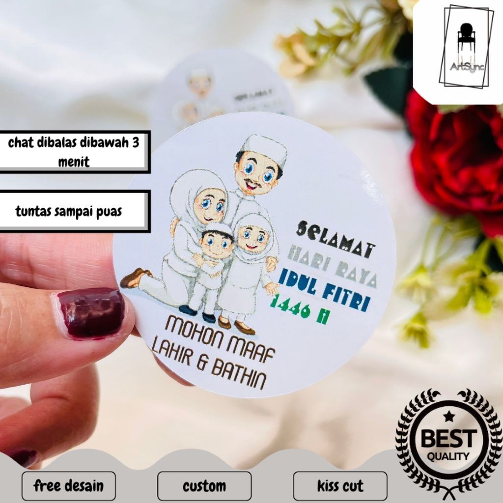 

Syncart 5-8 Sticker Bulat Label Ramadhan Stiker Toples Cookies Selamat Idul Fitri Lebaran Eid