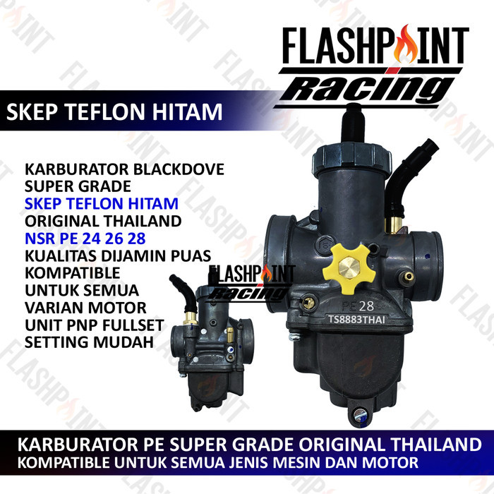 KARBURATOR BLACK MAMBA PE 24 26 28 KARBU PE24 PE26 PE28 THAILAND MERAH - BLACKDOVE PE, PE 24