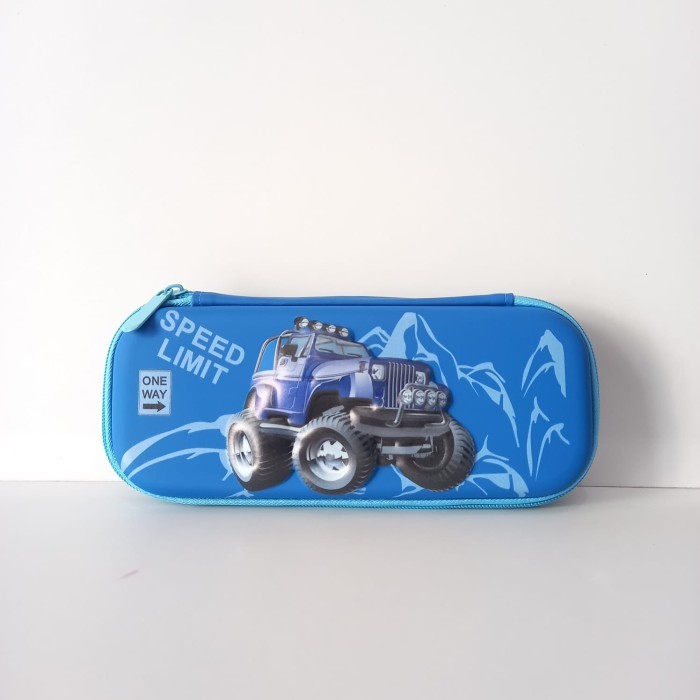 

[New Collection Kids] Tempat Pensil 3D Mini NEW Kotak Pensil Timbul Karakter Anak TK/PAUD - Jeep Biru Kecil