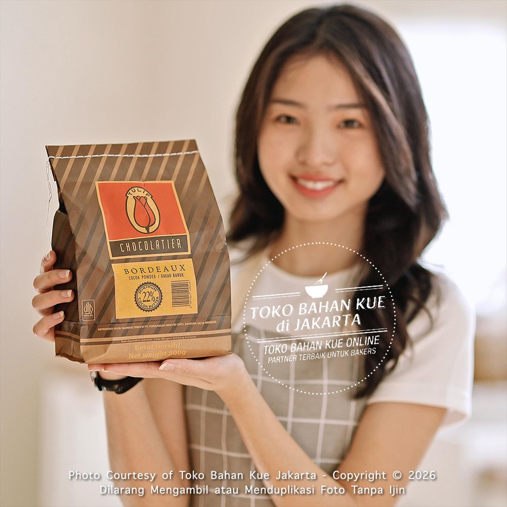 

Tulip BORDEAUX 500gr PACK ASLI Pure Cocoa Powder Cokelat Murni Chocolate Baking Coklat Bubuk 100%