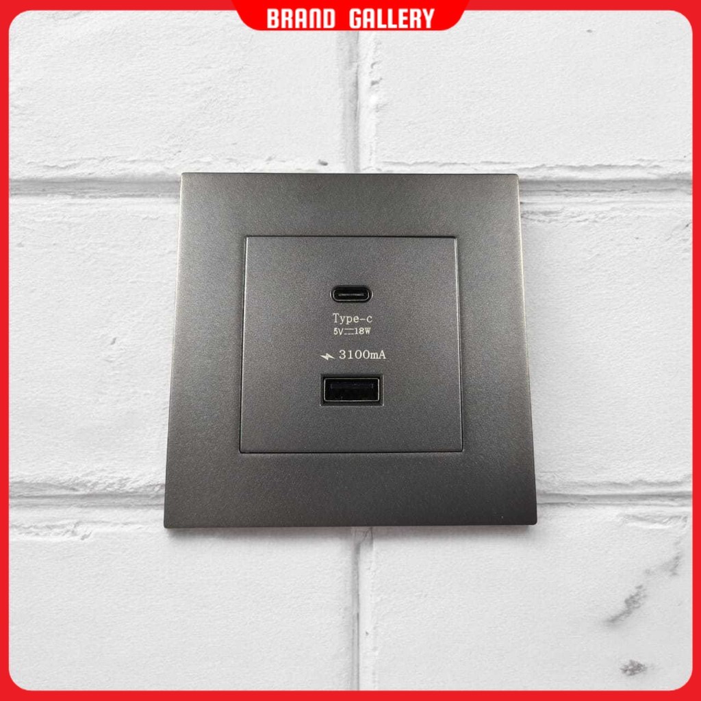 Stop Kontak Dinding USB Type C Multi Port Wall Socket 5V/3.1A - E86