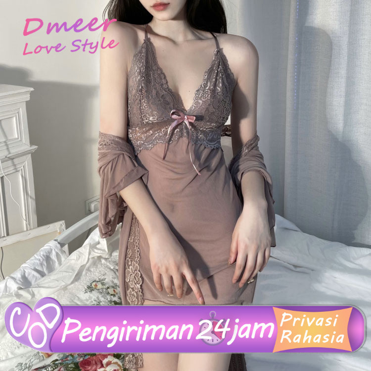 Dress Kimono Set Baju Dinas Semi Transparan Gaun Tidur Malam Dengan Kimono Set Baju Haram
