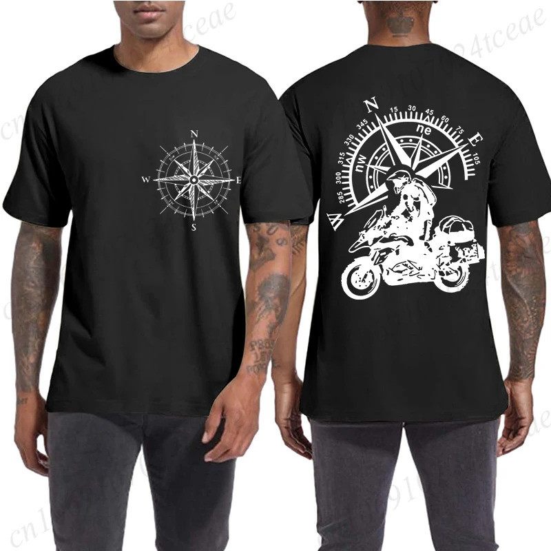 Kaos Pria Wanita Kaos Santai Lengan Pendek Motor Lucu Petualangan Gunung Grafis Sepeda Motor Kaos Mu