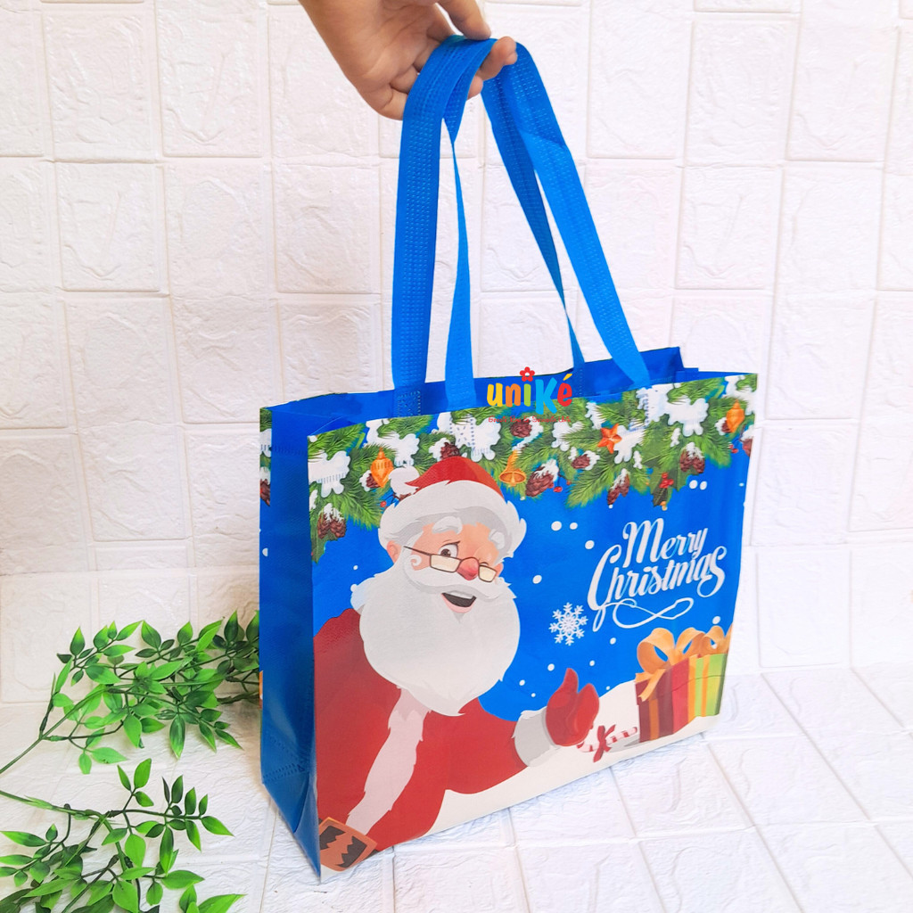 

Tas Hampers Natal Landscape 31x10x27 cm Bingkisan Christmas Gift Goodie Bag Laminasi Spoundbond Bag