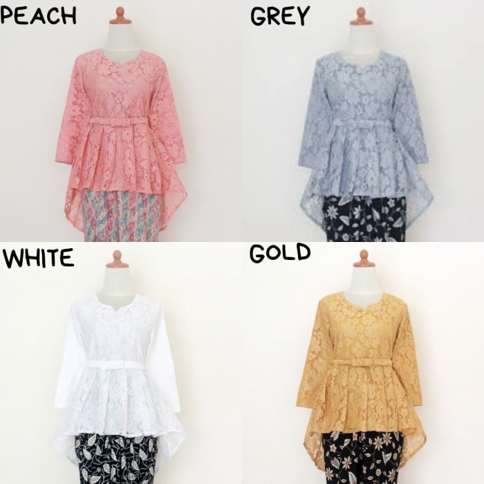 ✨LARIS✨ -Atasan Kebaya Modern Brukat Aurora Empat Warna - PEACH