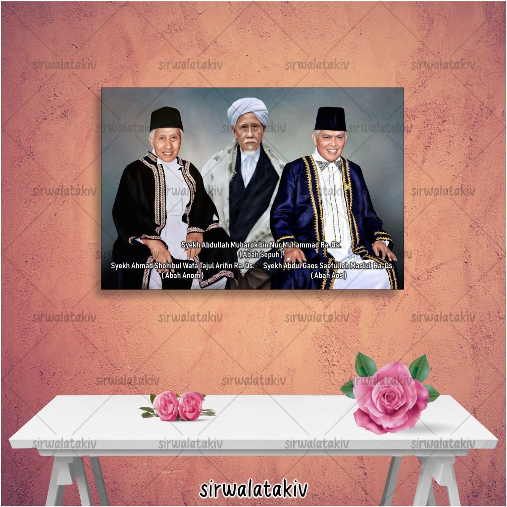 Wall Dekor - Abah Sepuh Ra. Qs. - Abah Anom Ra. Qs. - Abah Aos Ra. Qs. ( Suryalaya )