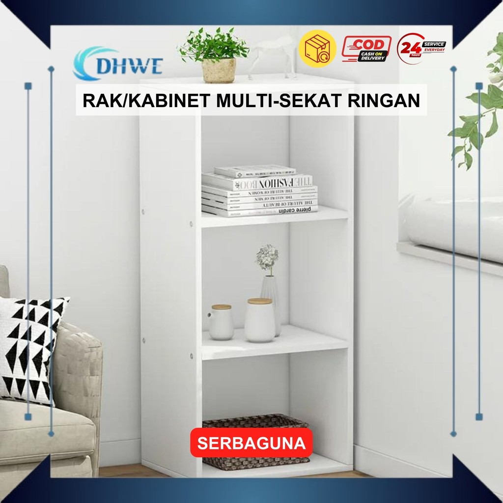 DHWE - Rak Lemari Penyimpanan Buku Balkon Rak Buku Kekinian Untuk Hiasan Vintage Buku Novel Pot Bung