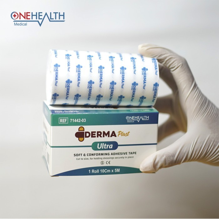 

Onehealth Dermaplast Ultra Soft & Conforming Adhesive Tape 10cm x 5m per roll / Plester Rawat Luka Rekat Mendekati Hypafix