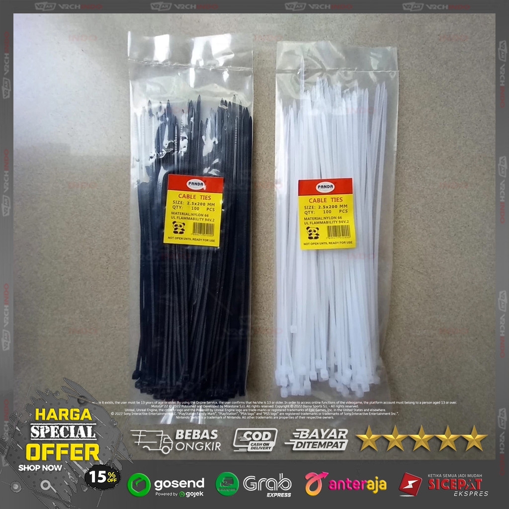

Kabel Ripet Tie Zip Rivet Nylon Cable Organizer Ties Nilon Merk Random !!
