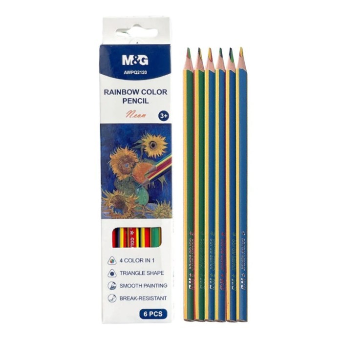 

Pensil Rainbow Color Neon Barell M&G AWPQ2120 Pensil 4 Warna 1 Pensil