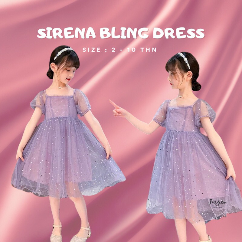 Sirena Starry Lilac Dress /Dress Pesta Ungu Anak Perempuan