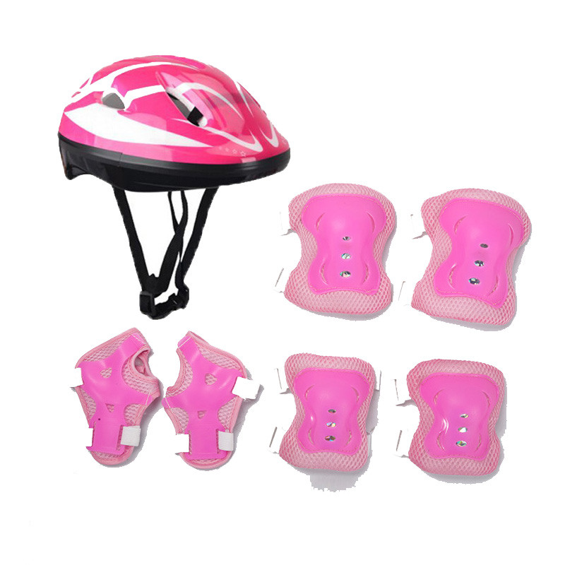 7PCS Helm Deker Sepeda Anak Alat Pelindung Sepatu Roda / Helm Decker Anak Pelindung Scooter / Sepatu