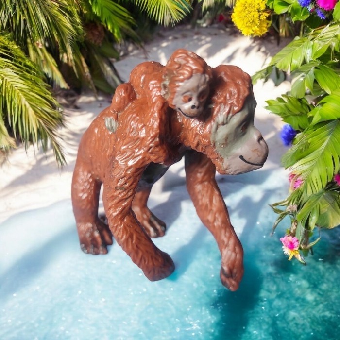 Patung Pajangan Mainan Miniatur Orangutan Orang Utan 8 cm - 1
