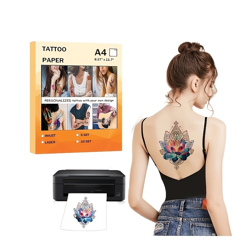 

A4 Art Tattoos Paper DIY Waterproof Temporary Tattoo Skin Paper With Inkjet or Laser Printers For Tatoo Men Children stickers