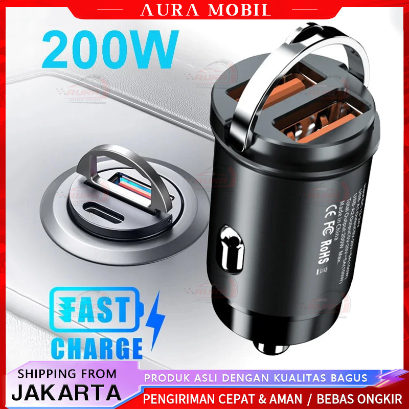 100W Casan Mobil Super Cepat Pengisi Daya Cepat Charger Usb Mobil Casan Hp Buat Di Dalam Mobil Mobil