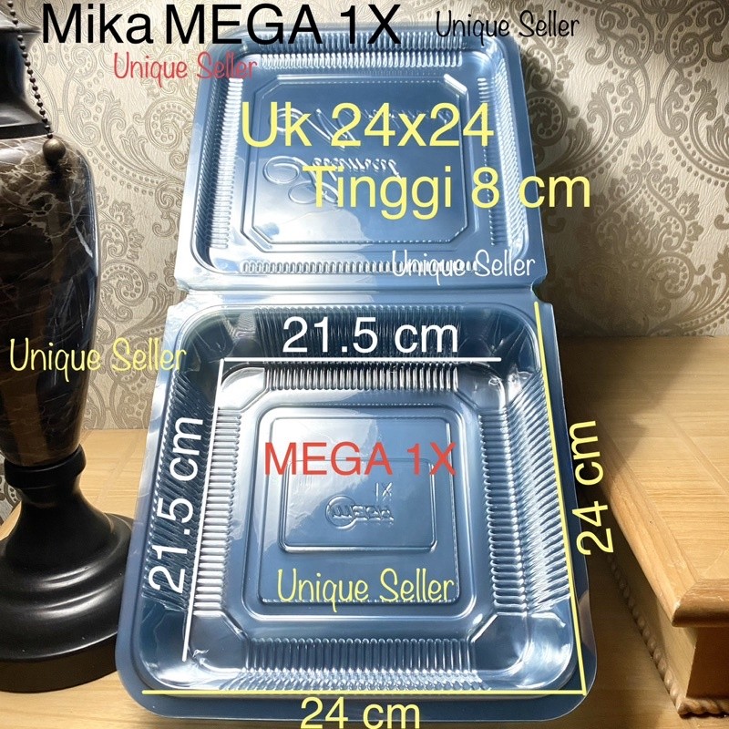 Mika Bolu Kotak MEGA 1X Uk 24x24x8 Per PCS / Mika Bolu Kotak Mega 1 Jumbo / Mika Kue Roti Kotak Besa