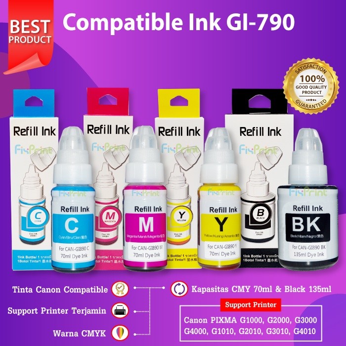 FixPrint Tinta Refill IP2770 IP2780 IP1980 IP2180 MP258 MP237 MP285 E410 E510 MG3570 G1000 G2000 dll