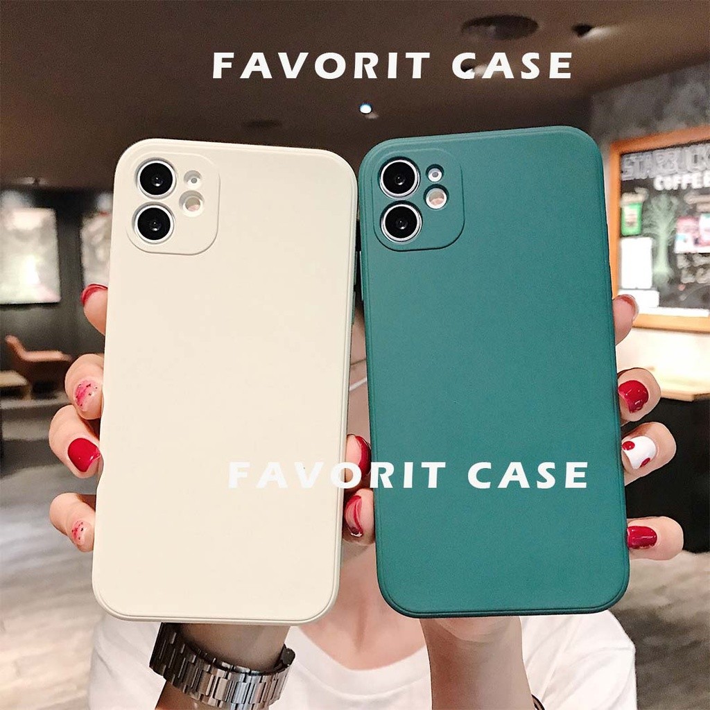 Square Edge Soft Case iPhone 11 Pro Max X Xr Xs 8 7 6 6s Plus Silikon Casing Karet Polos Hijau GPCP