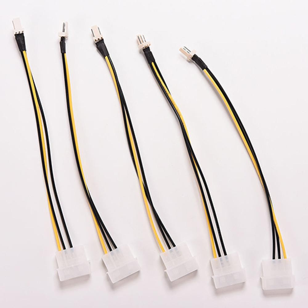 20cm Adapter 5 Pcs 4-Pin Molex/IDE to 3-Pin CPU Case Fan Power Connector Cable 4 Pin to 3 Pin