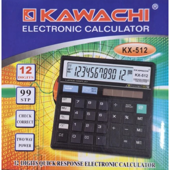 

KX-512 KALKULATOR KAWACHI 12 DIGIT / CHECK CORRECT 12 DIGITS KX512 KX 512