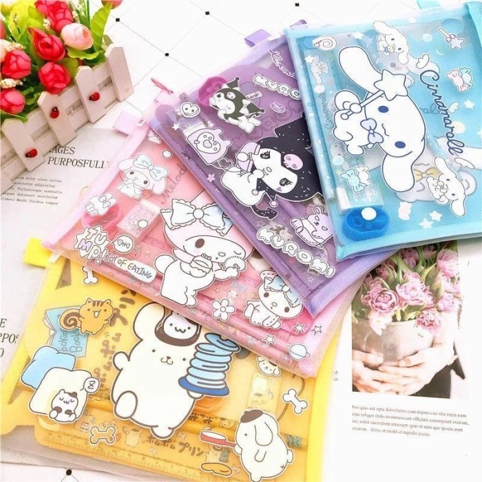 

(Istana) Mainan anak edukasi pouch sanrio kotak pensil jaring sanrio set alat tulis anak - Melody DIY Wooden Produk