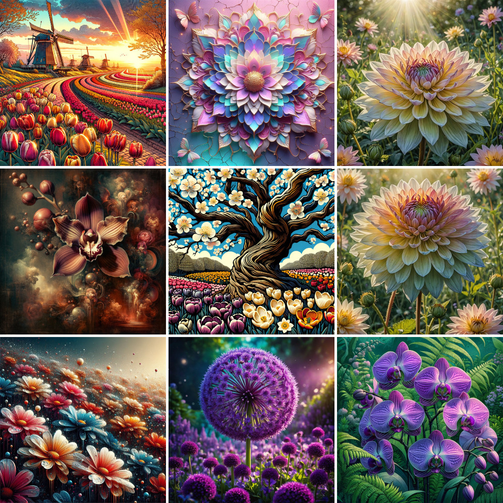 

Flowers Tuilp Dahlia Paintings By Numbers Custom DIY Craft Kit For Adults Decoration Home Gift For Wife Free Shipping 2024 HOT