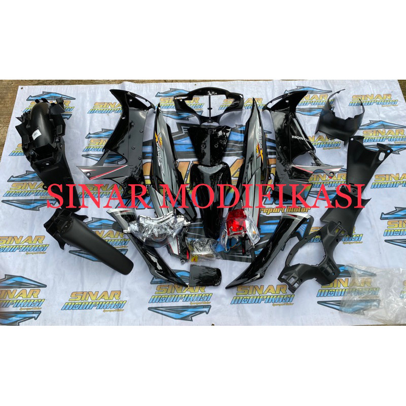cover full body supra x 125 lama set merah/hitam/silver/biru 2005 2006 2007