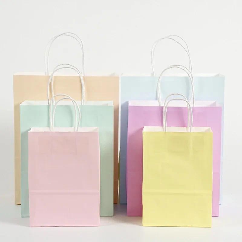 

10/30/50pcs Paper Bags Candy Gift Packaging Bags Kids Christmas Birthday Party Decor Baby Shower Supplies Wedding Decor