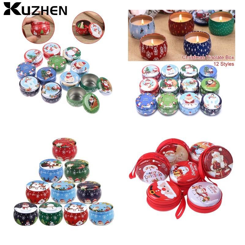 Christmas Tin Box Mini Christmas Tinplate Round Candy Jar Candy Jar Gift Christmas Scented Tin Can R