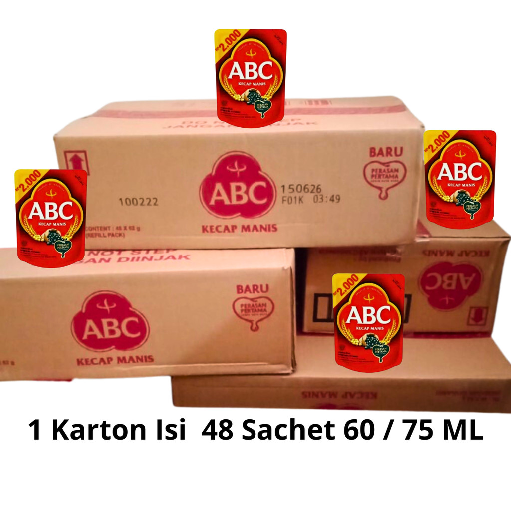 

ABC Kecap Manis Kemasan 2000 1 Karton 48 Pcs 60 / 75 ML