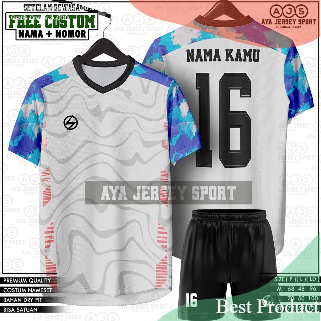 COD Sablon Nama Nomor Jersey dewasa terbaru pria wanita costum baju olahraga futsal volly bola/ HITA