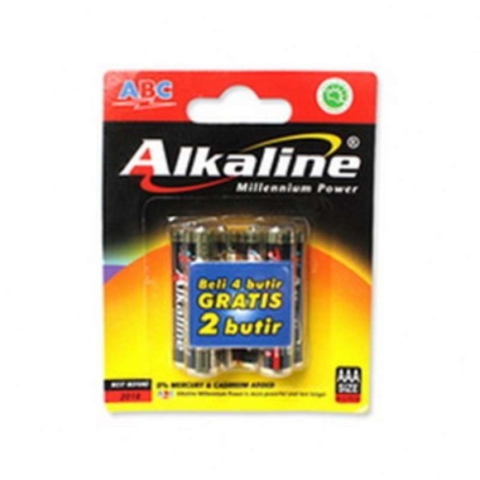 Baterai Alkaline ABC AAA A3 Kecil Isi 6 Batre Battery ABC Batere AAA