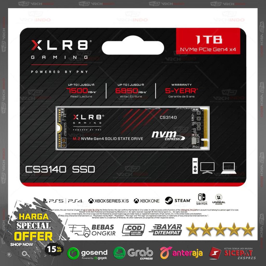 SSD NVMe M.2 PNY XLRB 1TB CS3140 - SSD NVME M2 PNY CS-3140 XLRB PCIe Gen4 X4 Top Brand USA 