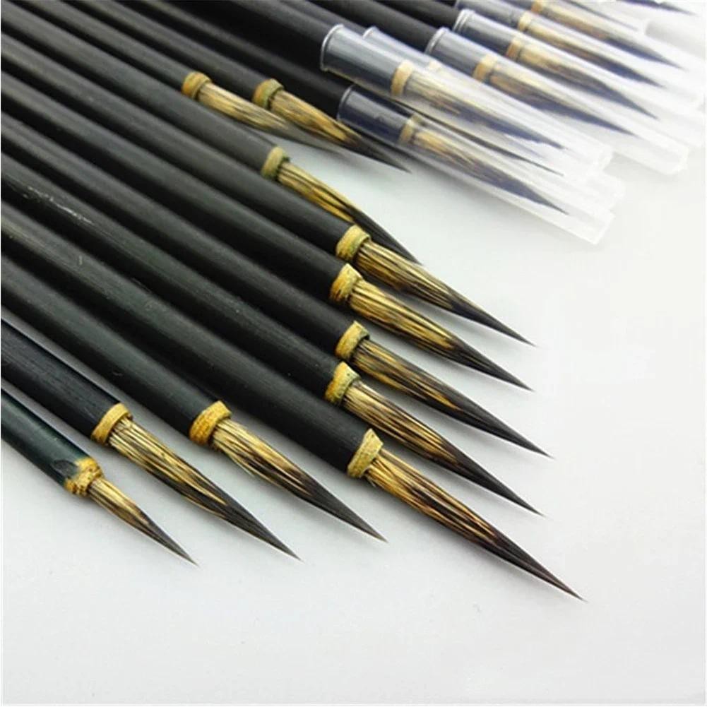 

3pcs/set Copper head Hook Line Fine Paint Brush Chinese Calligraphy Brush Pen Paint Brush Art Stationary Oil Painting Brush