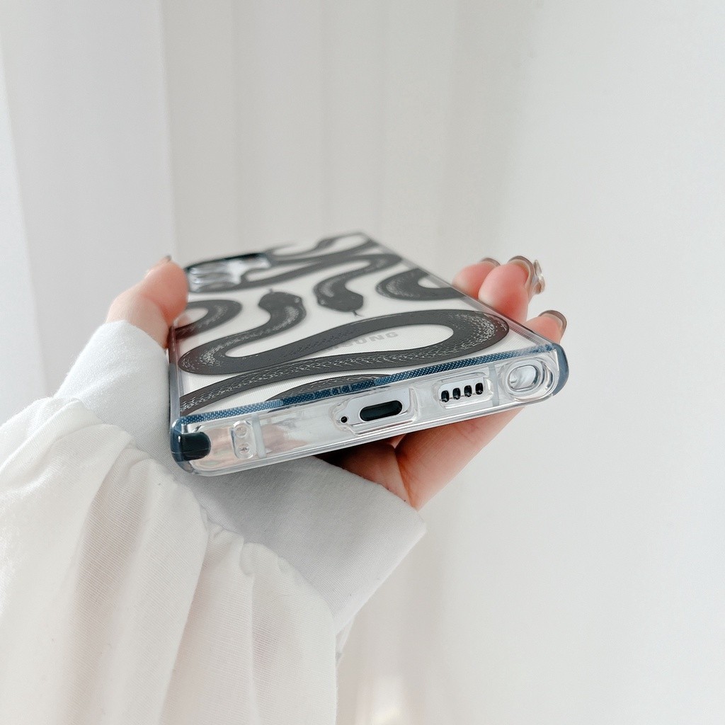 ☼ Black Snake Casetify Soft Clear Phone Case for Samsung Galaxy S21 S22 S23 S24 Plus Ultra +