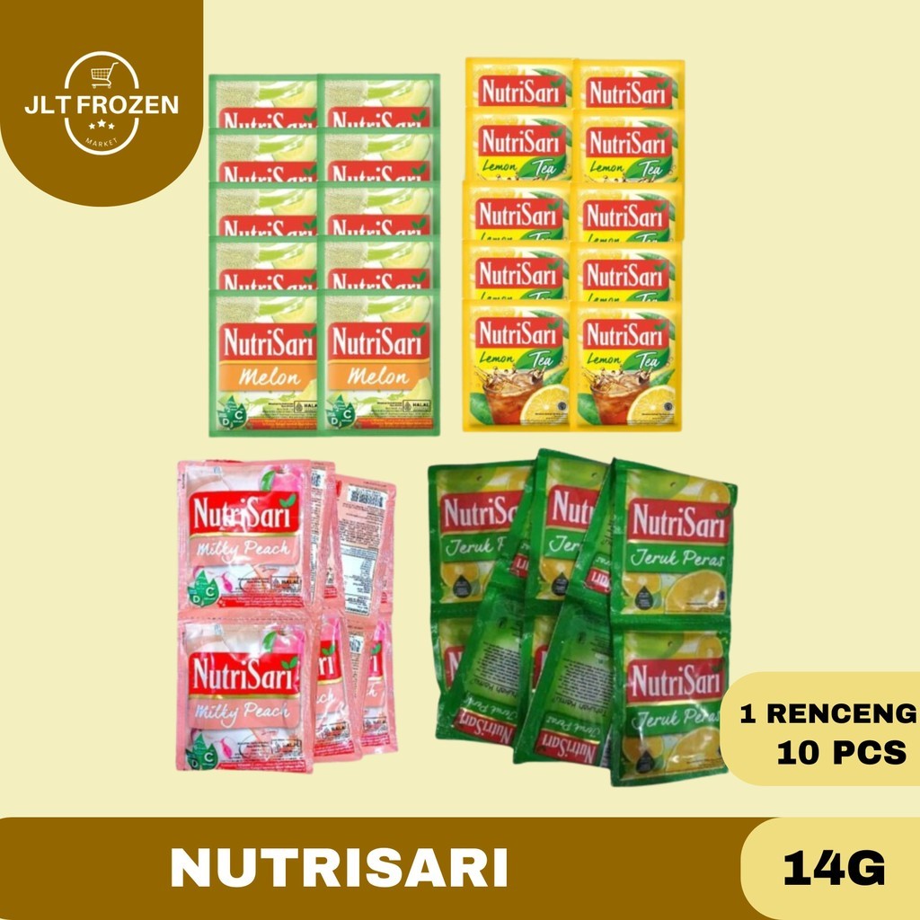 

Nutrisari Minuman Instan / Serbuk / Seduh / Jeruk Peras / Lemon Tea / Milky Peach / Melon 1 RCG/10PCS