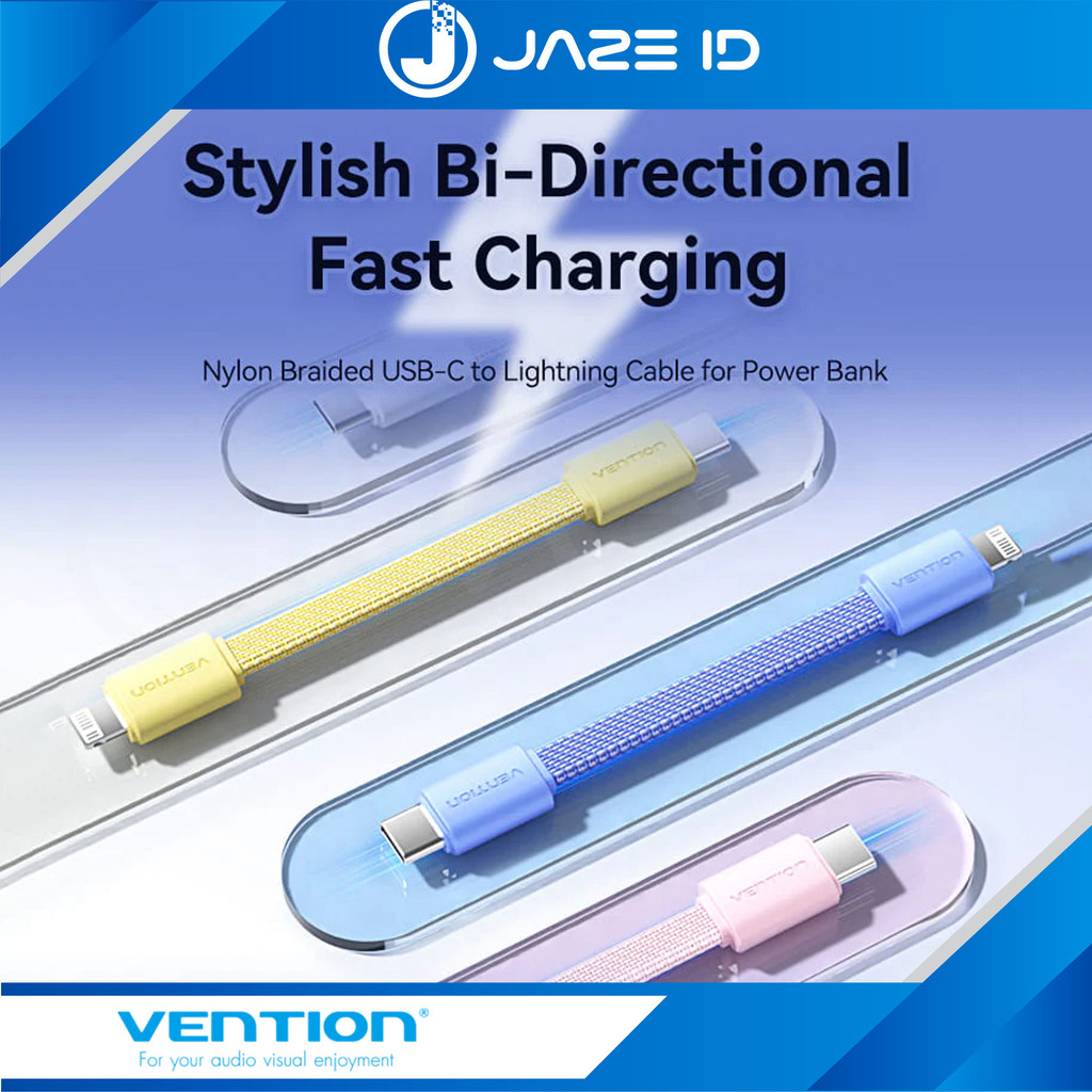 Vention Cable Power Bank Type C To Lightning Iphone Kabel 11cm Fast Charging Powerbank Pendek