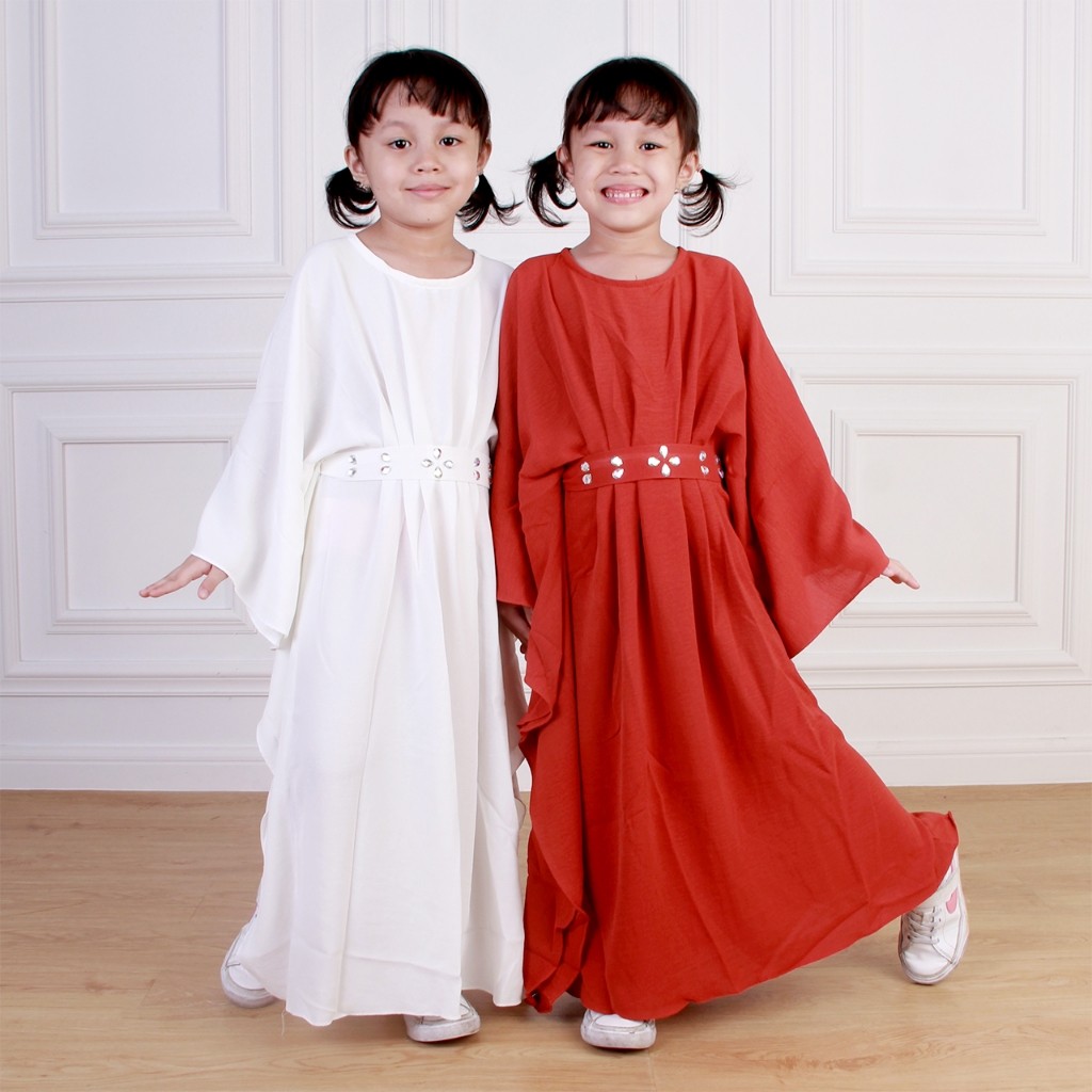 KY69G Dungdungkids Kaftan Anak Allaya Crinkle Airflow 4  - 12 Tahun