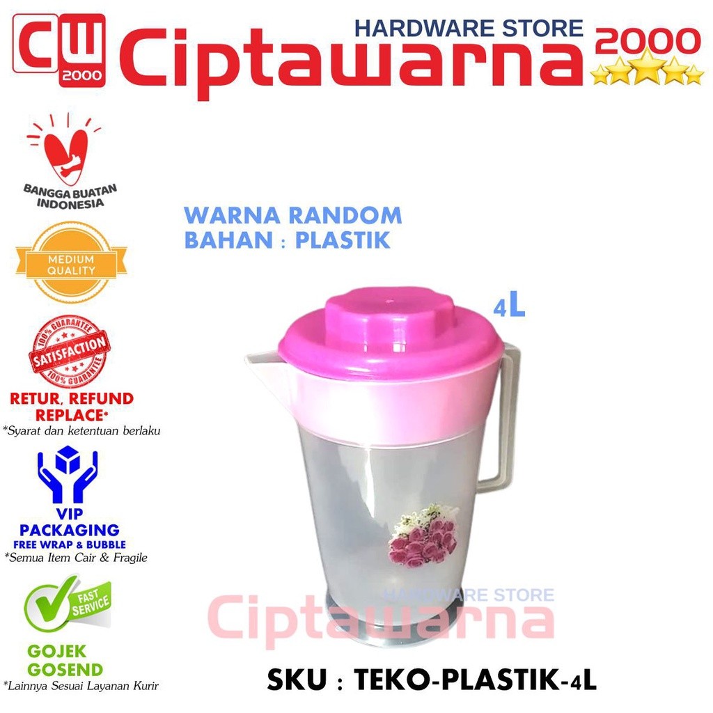 Teko Plastik 4 Liter Jumbo | Eskan Teko Air cw2h
