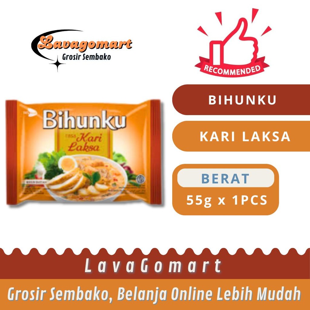 

BIHUNKU BIHUN INSTAN KARI LAKSA 55g - 1 PCS - LAVAGOMART - BANDUNG