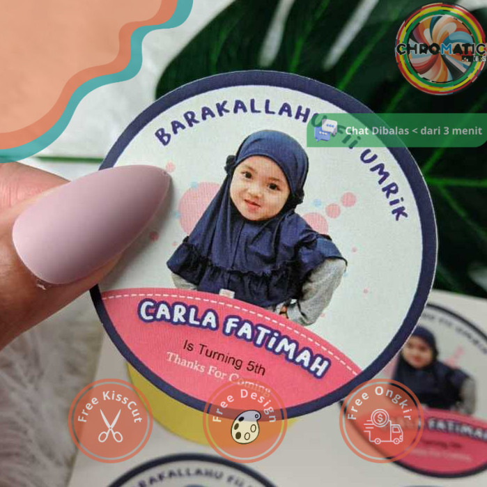 

chromatic 5-8 Sticker Ulang Tahun Anak Bulat Stiker Chromo Ultah Free DesainTemplate Happy Birthday