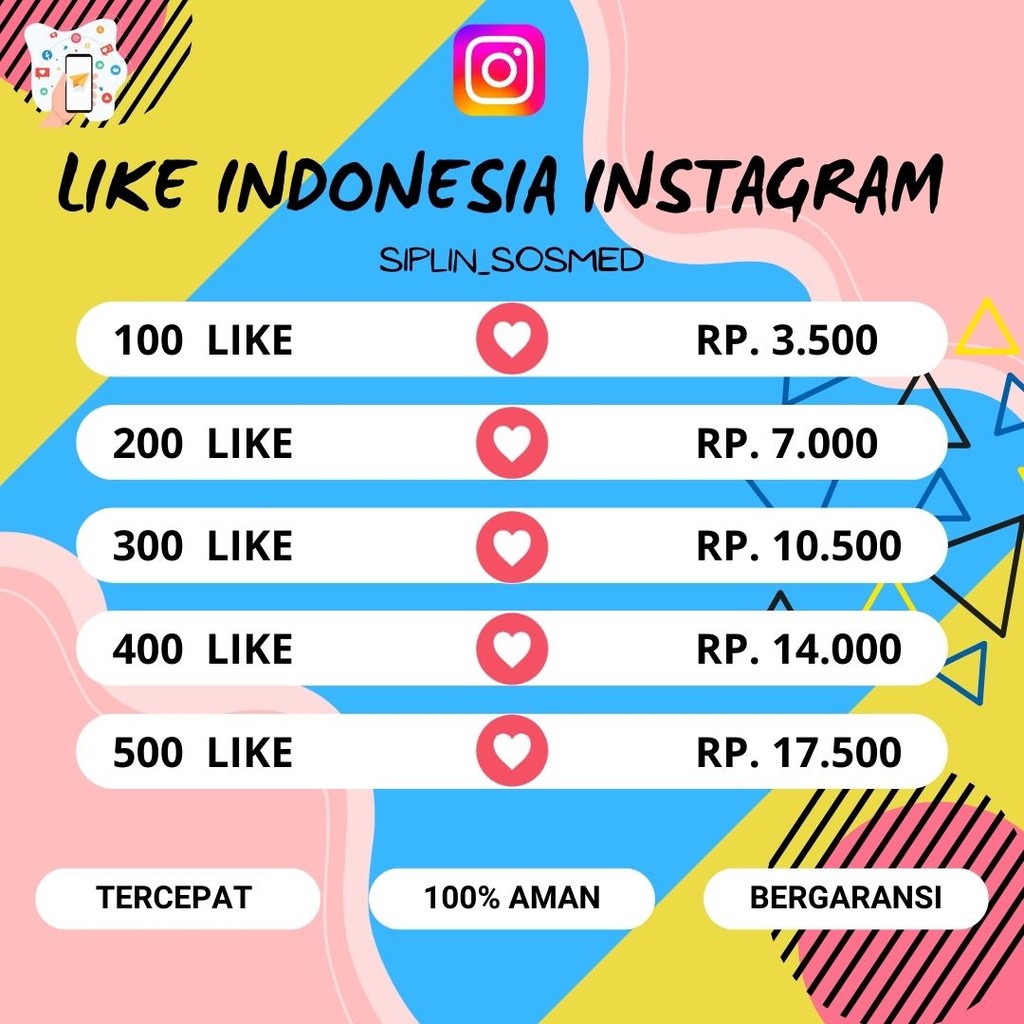 Like Real Indonesia Instagram Permanen Real Aktif Proses Cepat || BERGARANSI || SIPLIN SOSMED