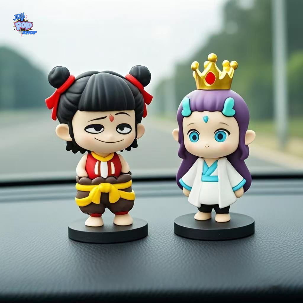 Dekorasi Minifigure Nezha Ao Bing Patung Dekorasi Mobil Nezha 2 Ao Bing 3D minifigure pajangan mobil